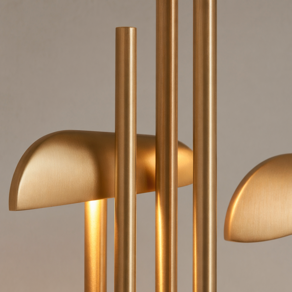 Modern Multi-Head Copper LED Table and Floor Lamp - 11 11-material-close-up
