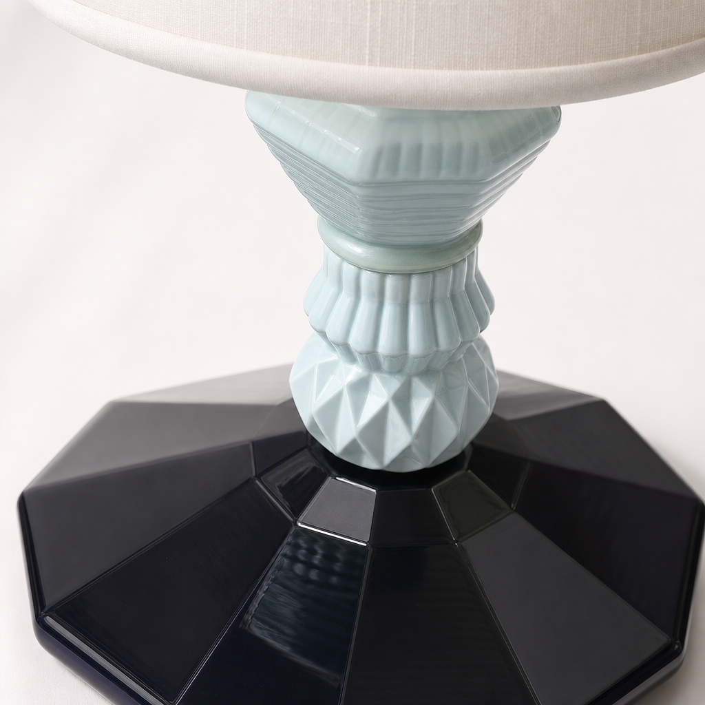 Colorful Ceramic Table Lamp material close up