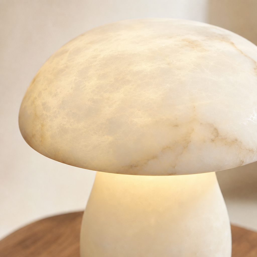 Modern Alabaster Mushroom Table Lamp - generated main 11 11-material-close-up