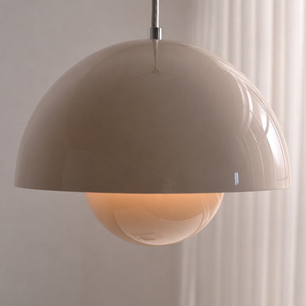 Modern Glossy Dome Pendant Light - 11 11-material-close-up