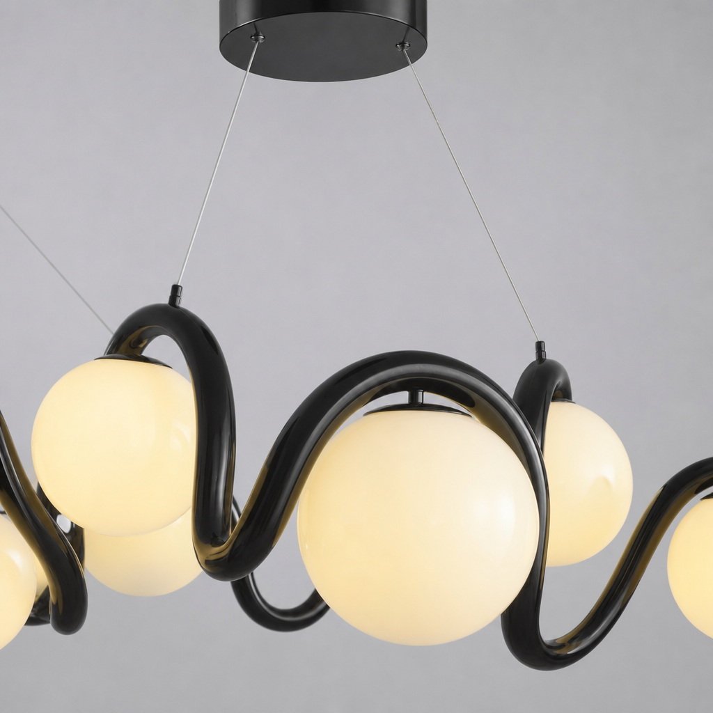 Modern Wave Globe Chandelier - generated main 11 11-material-close-up