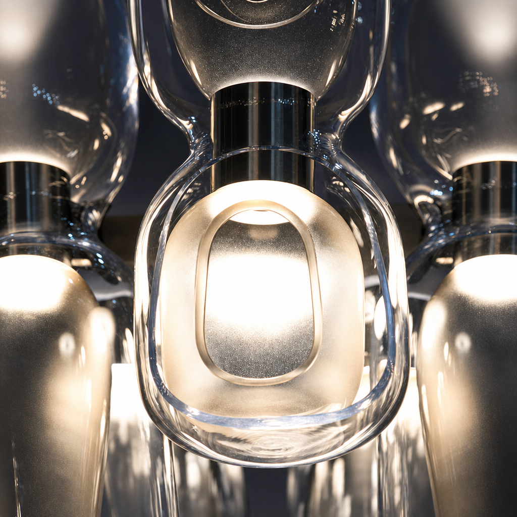 Modern Glass Petal Cluster Chandelier - generated main 11 11-material-close-up