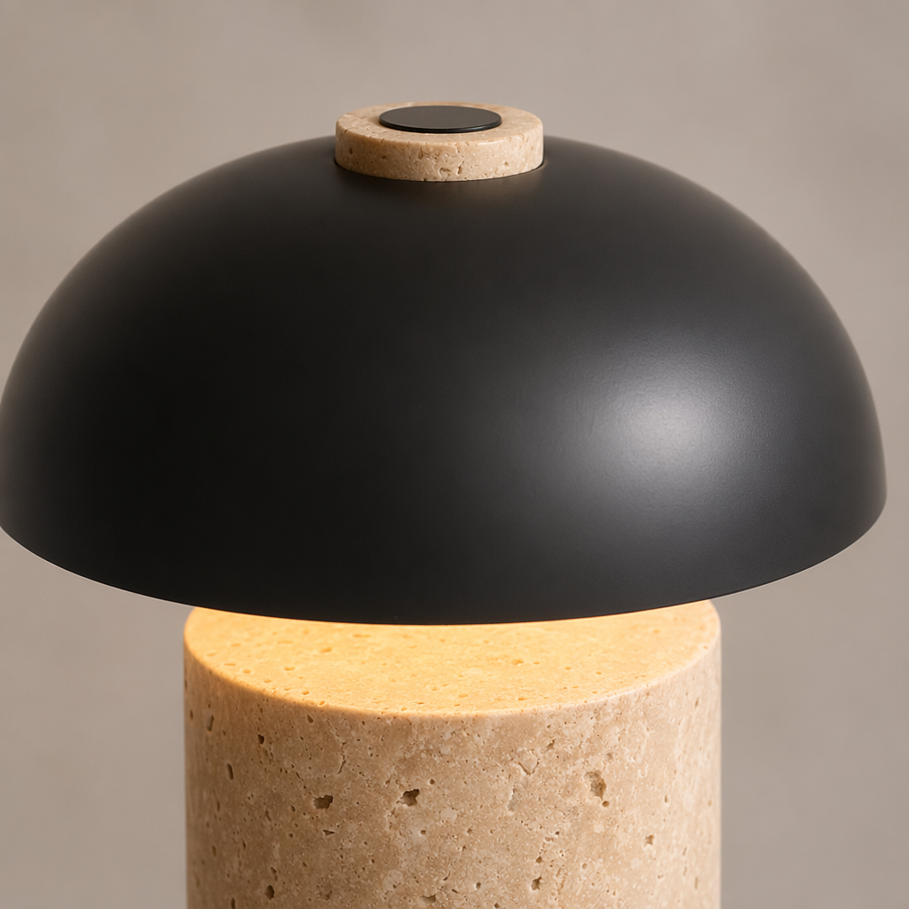 Modern Black Marble LED Table Lamp - 11 11-material-close-up