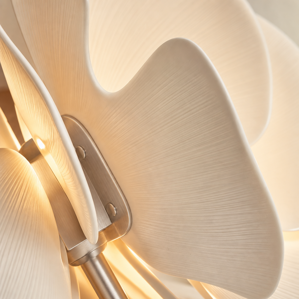 Sculptural Ceramic Petal Table Lamp material close up