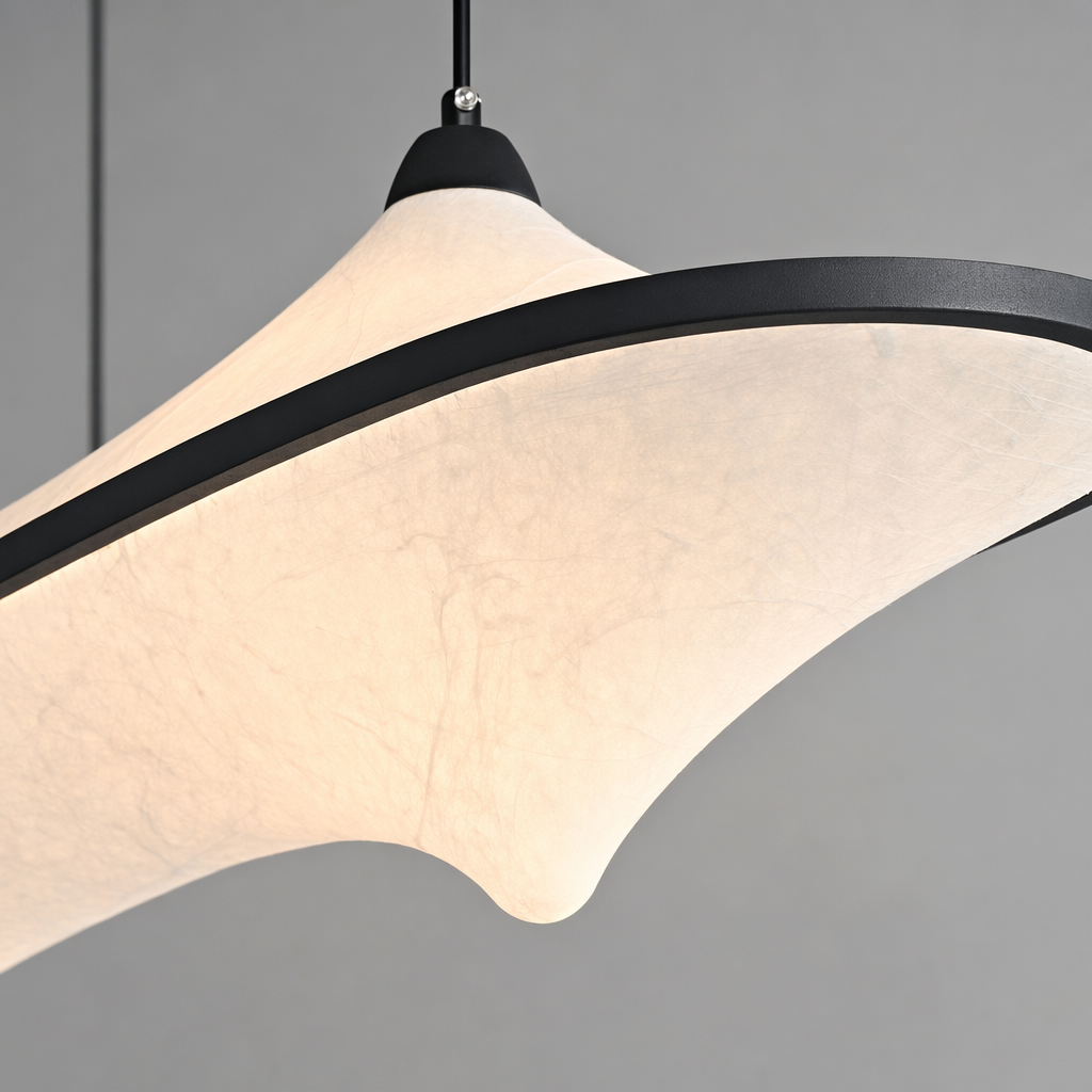 Sculptural Fabric Linear LED Pendant Light - generated main 11 11-material-close-up
