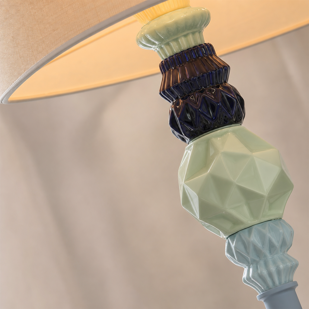 Colorful Ceramic Floor Lamp material close up