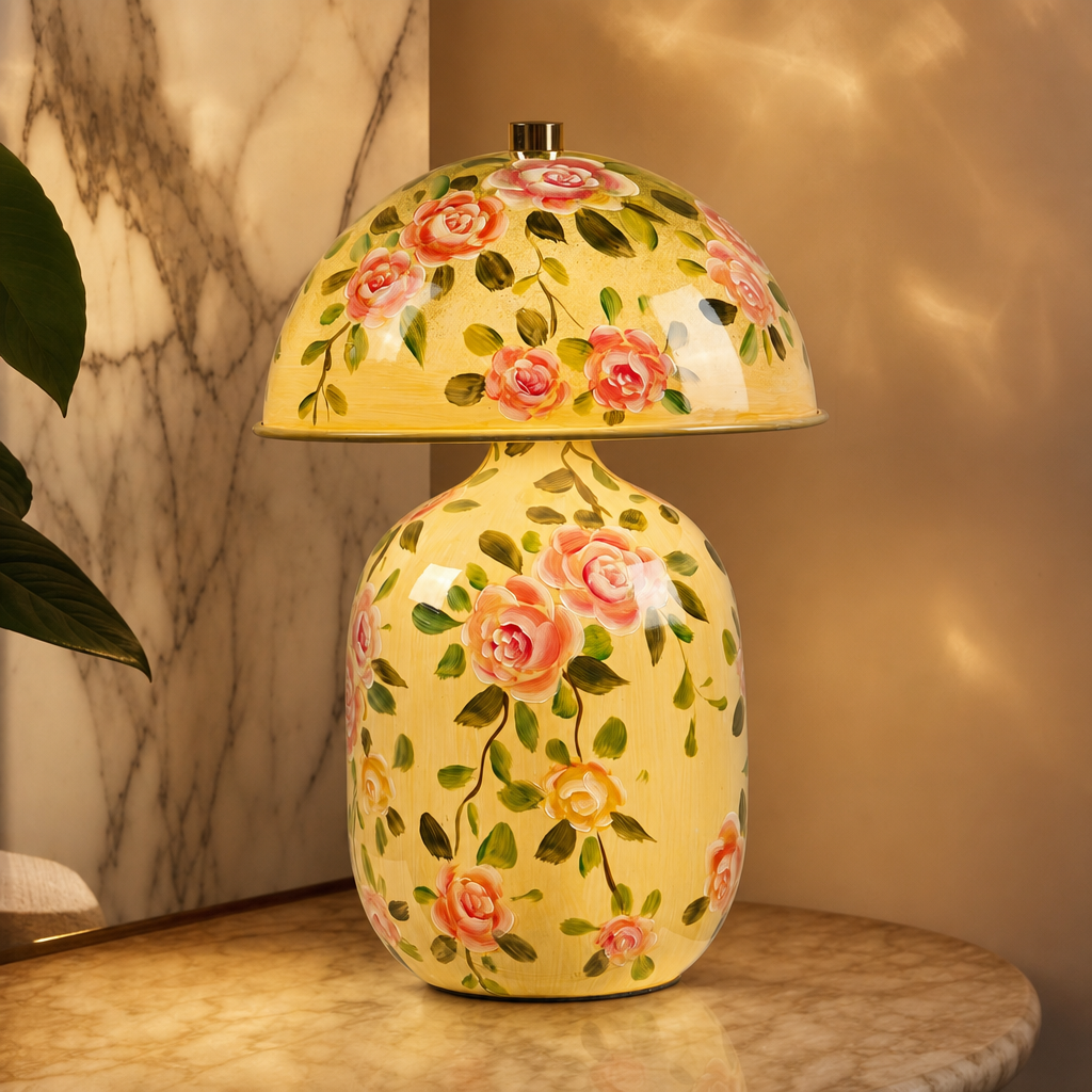Modern Patterned Mushroom Table Lamp - generated workflow 11 11-material-close-up
