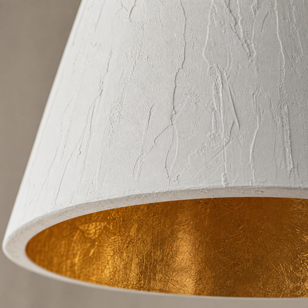 Hand-Textured Plaster Cone Pendant Light gallery 11 material close up