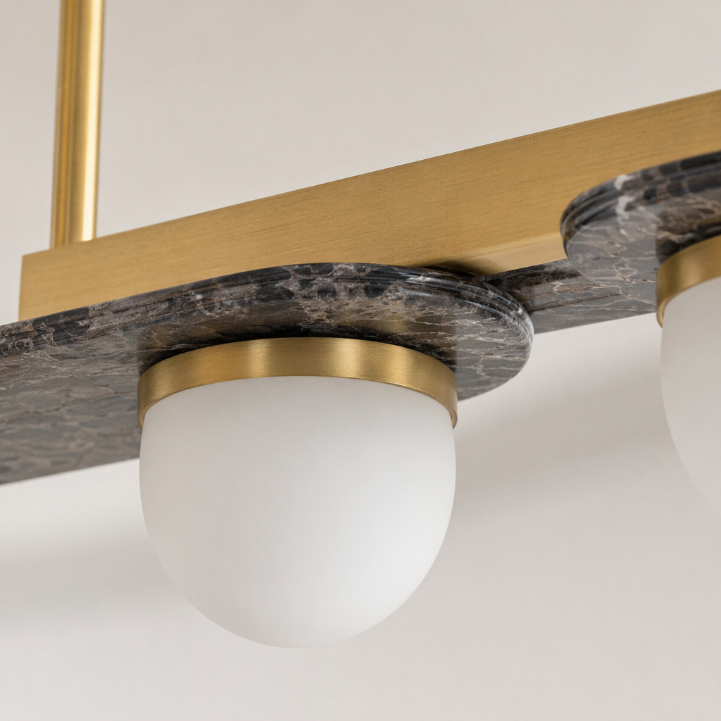 Modern Linear Glass Globe Chandelier - generated main 11 11-material-close-up