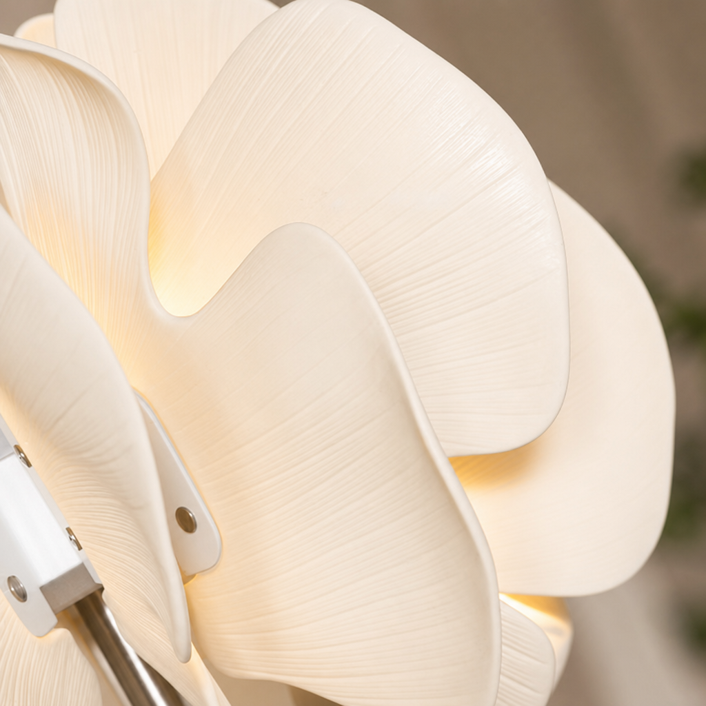 Sculptural Ceramic Petal Floor Lamp material close up
