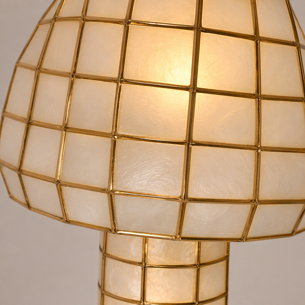 Modern Capiz Shell Mosaic Table Lamp - 11 11-material-close-up