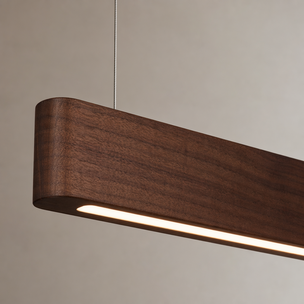 Modern Wood Linear LED Pendant Light - 11 11-material-close-up