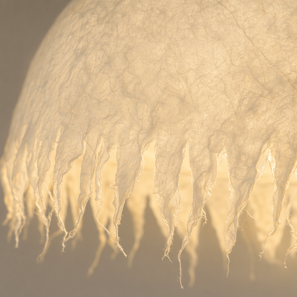 Modern Mulberry Silk Fringe Dome Pendant Light - 11 11-material-close-up
