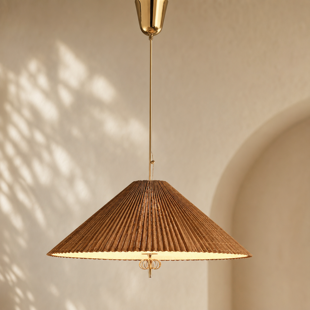 Modern Woven Cone Pendant Light - generated workflow 11 11-material-close-up