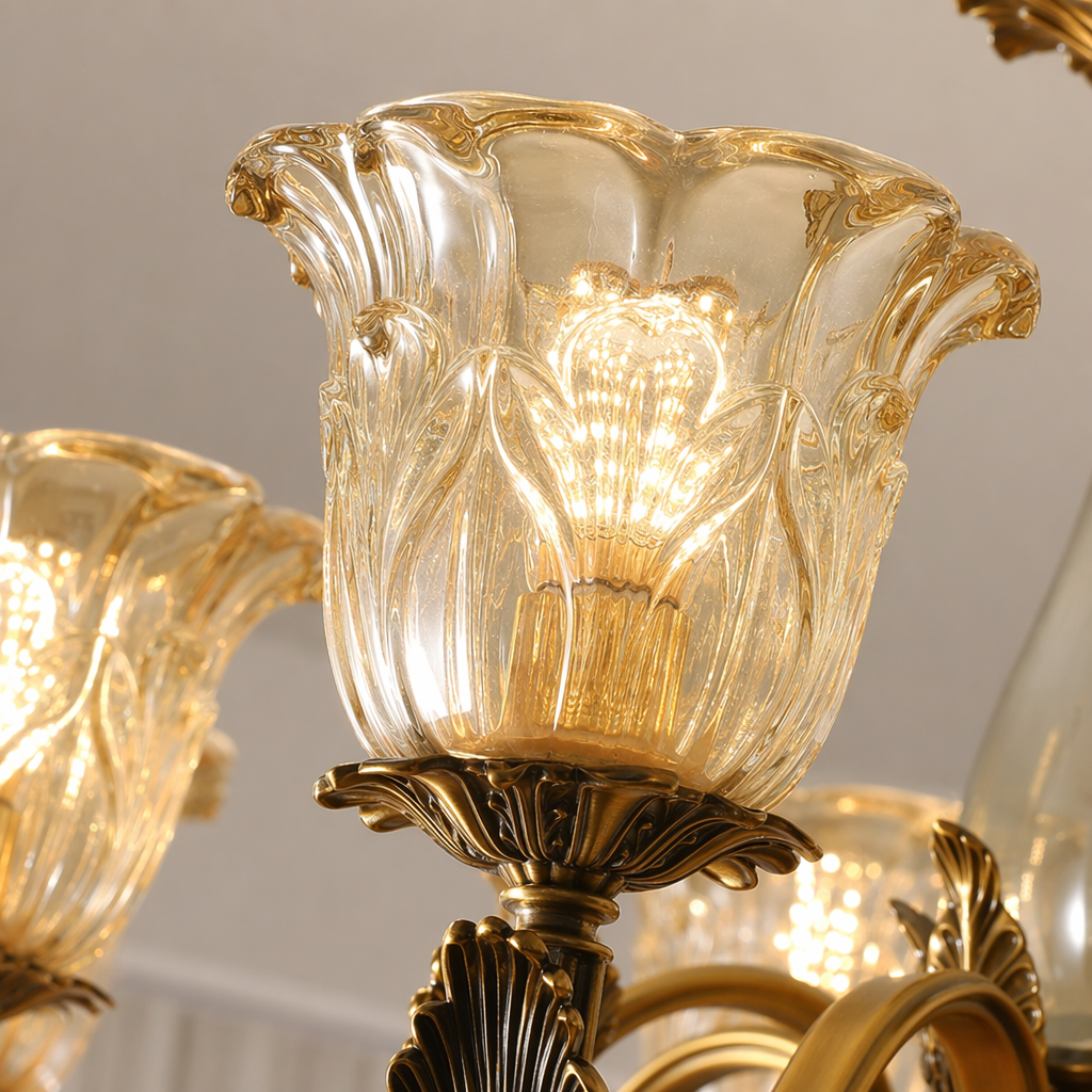 Baroque Floral Glass Chandelier - 11 11-material-close-up