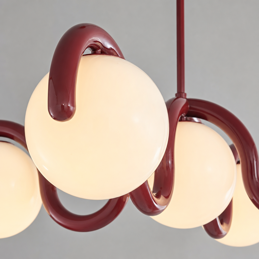 Modern Curved Globe Pendant Chandelier - generated main 11 11-material-close-up