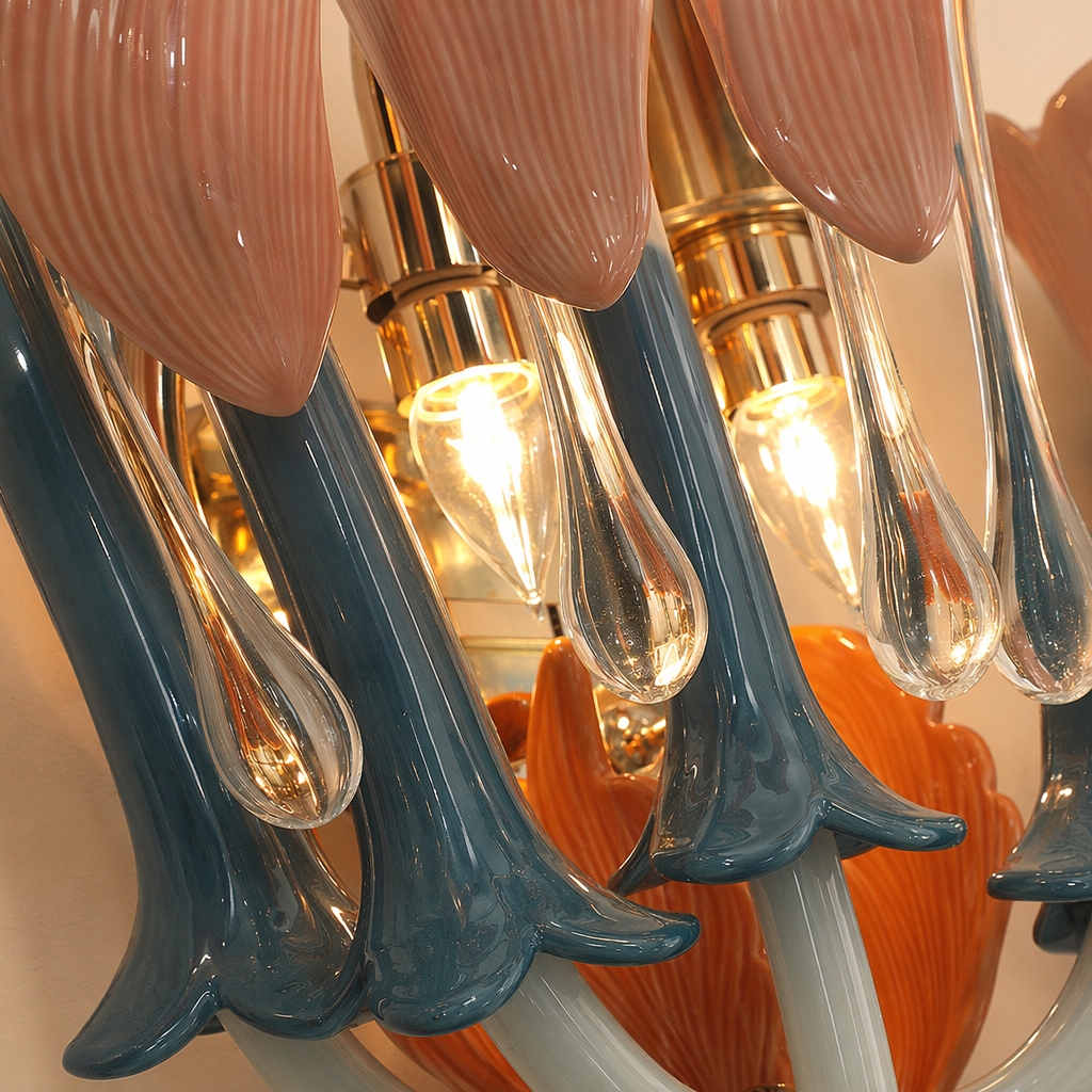 Colorful Ceramic Floral Wall Sconce - 11 11-material-glass-ceramic-detail