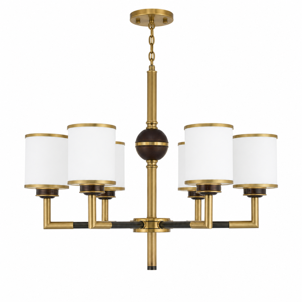Complete Orseline six-light chandelier on pure white