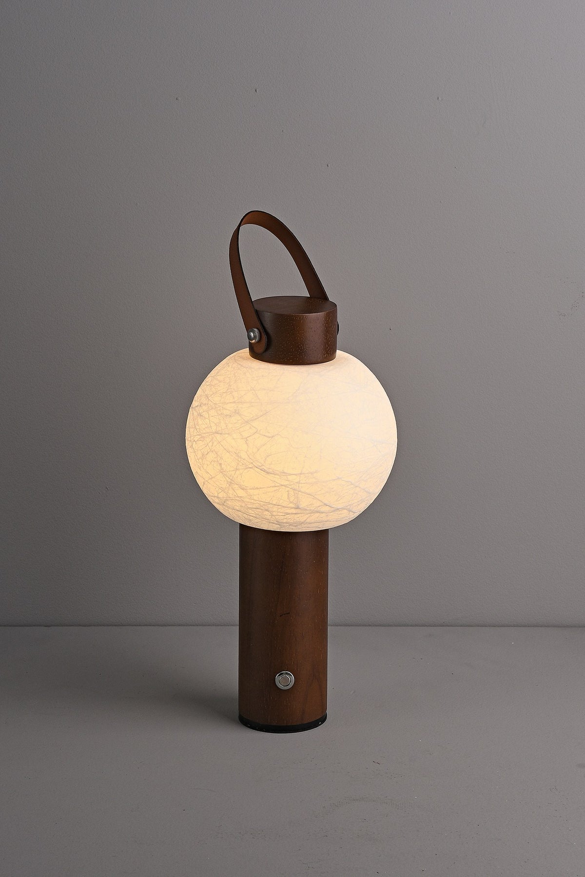 Portable Silk-Effect Acrylic Table Lamp in Wood Finishes - 11 11-product-lit-front