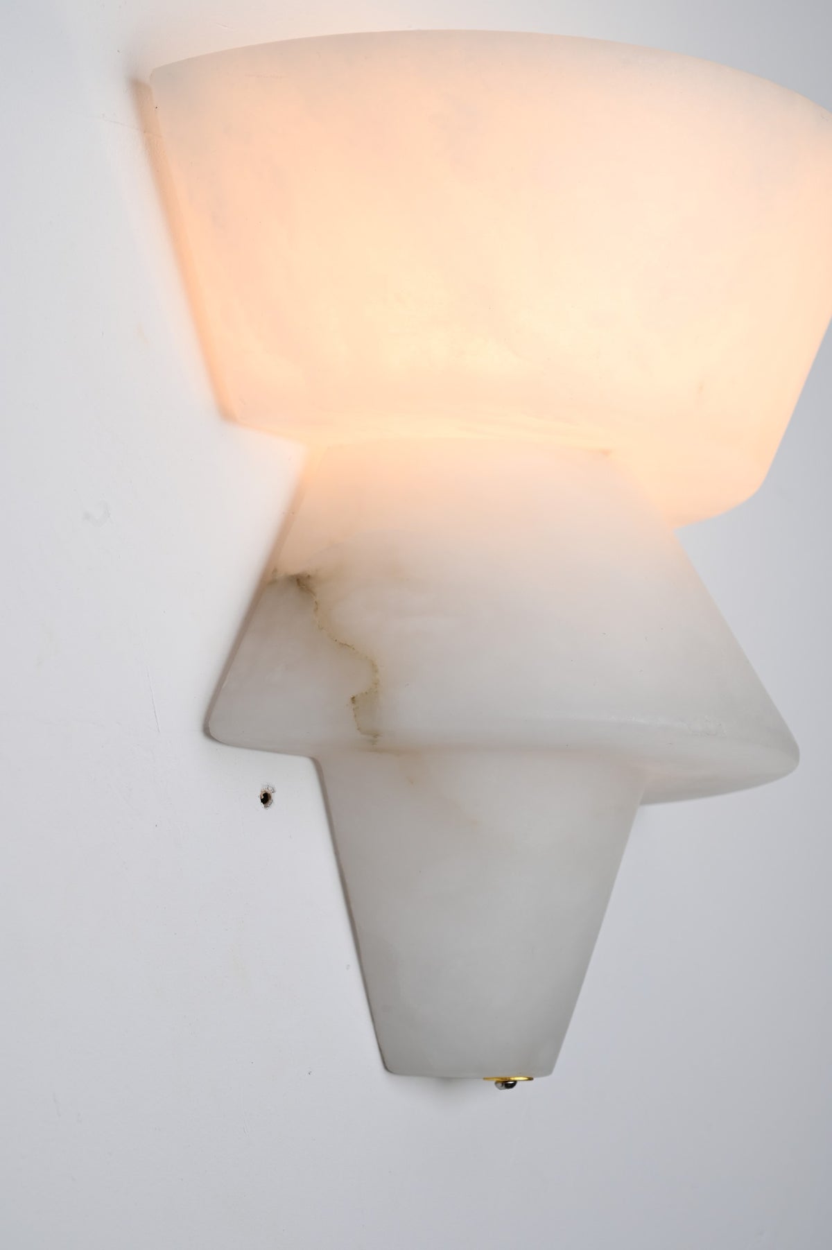 Modern Alabaster Tiered Wall Sconce - 11 11-real-angle-lit