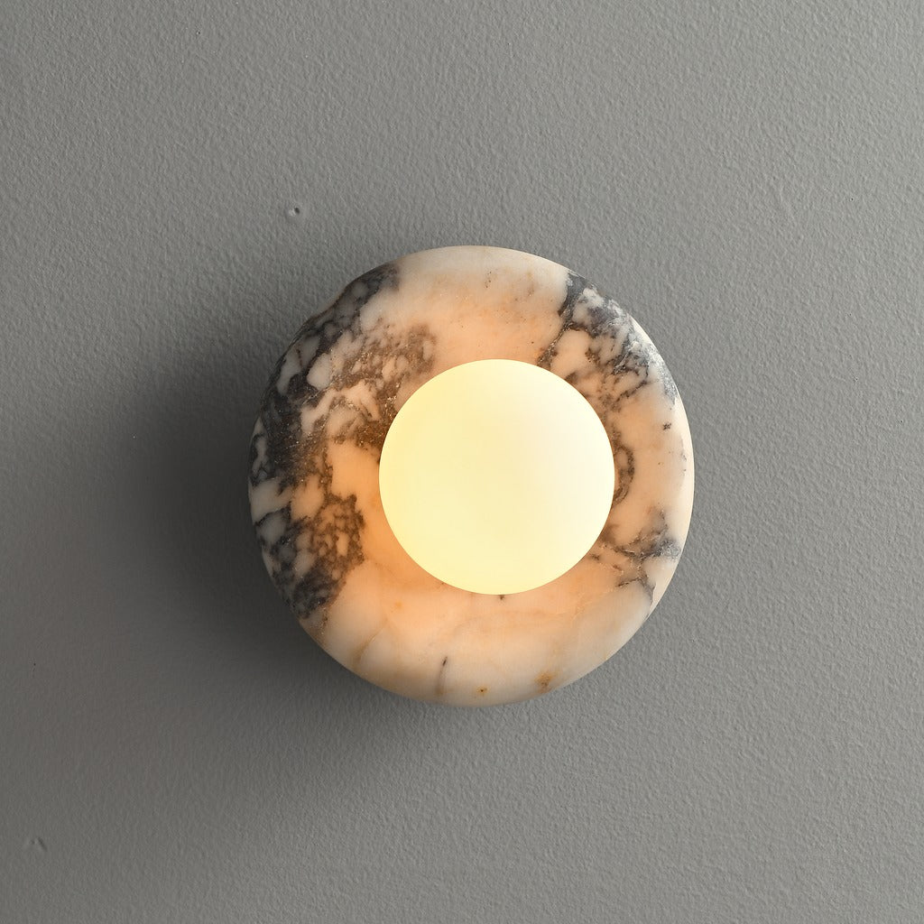 Modern Stone Ring Wall Sconce - 15 11-real-square-3-5--303