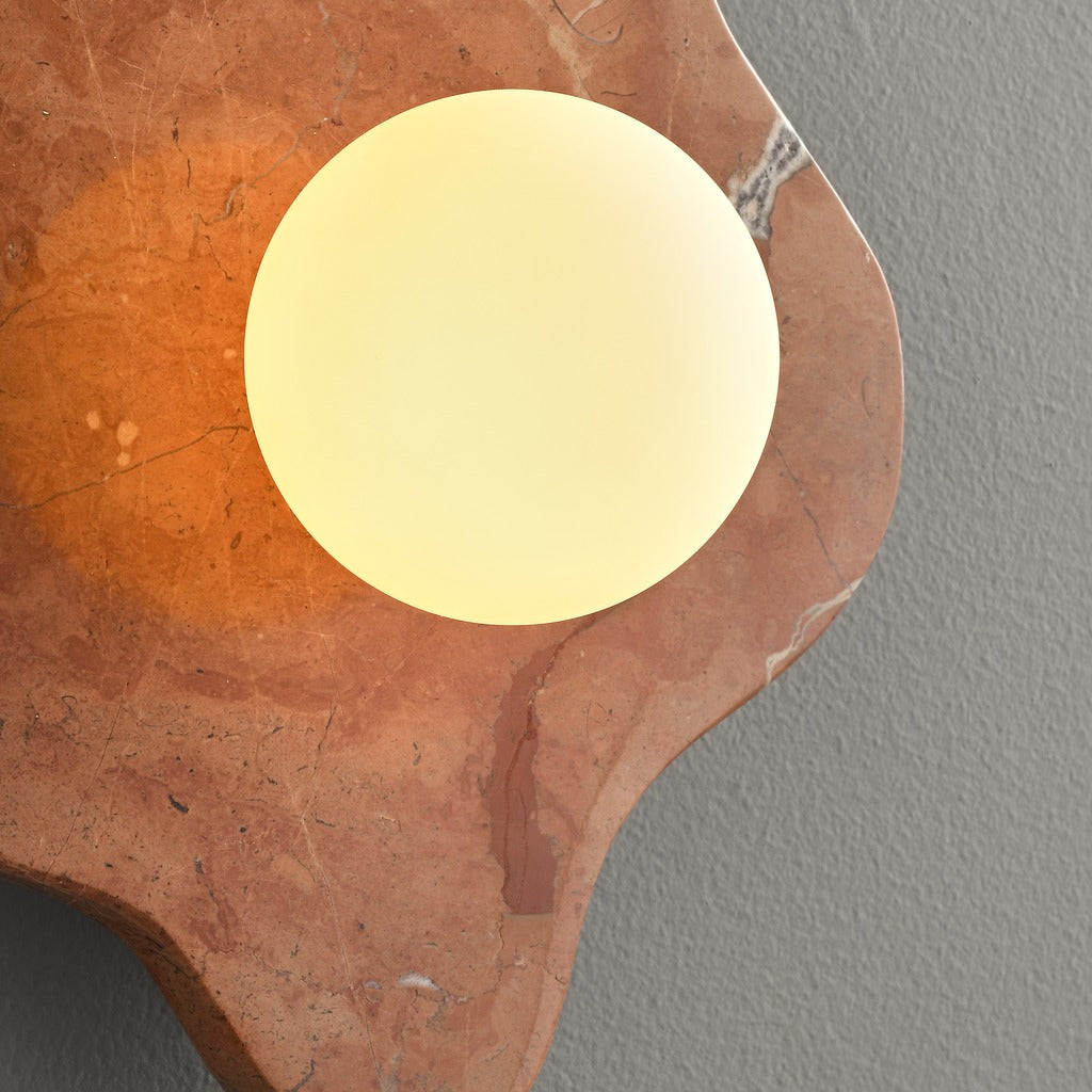 Modern Four-Lobed Stone Wall Sconce - 15 11-real-square-3-5--388