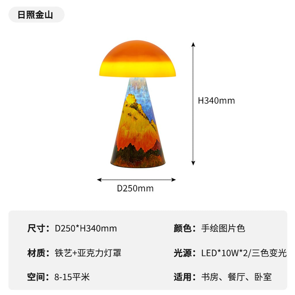 Modern Painted Mushroom Table Lamp - 15 11-real-square-image