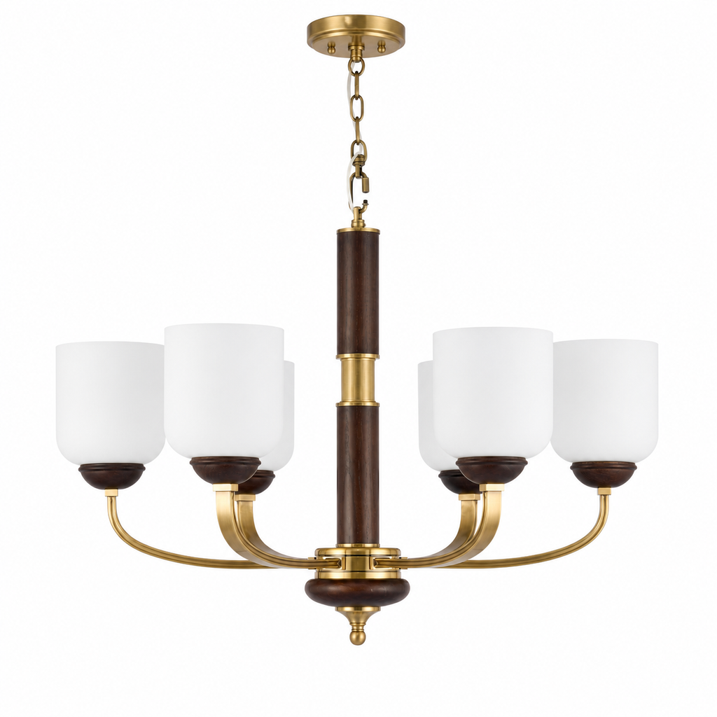 Complete Bellgrave six-light chandelier on pure white