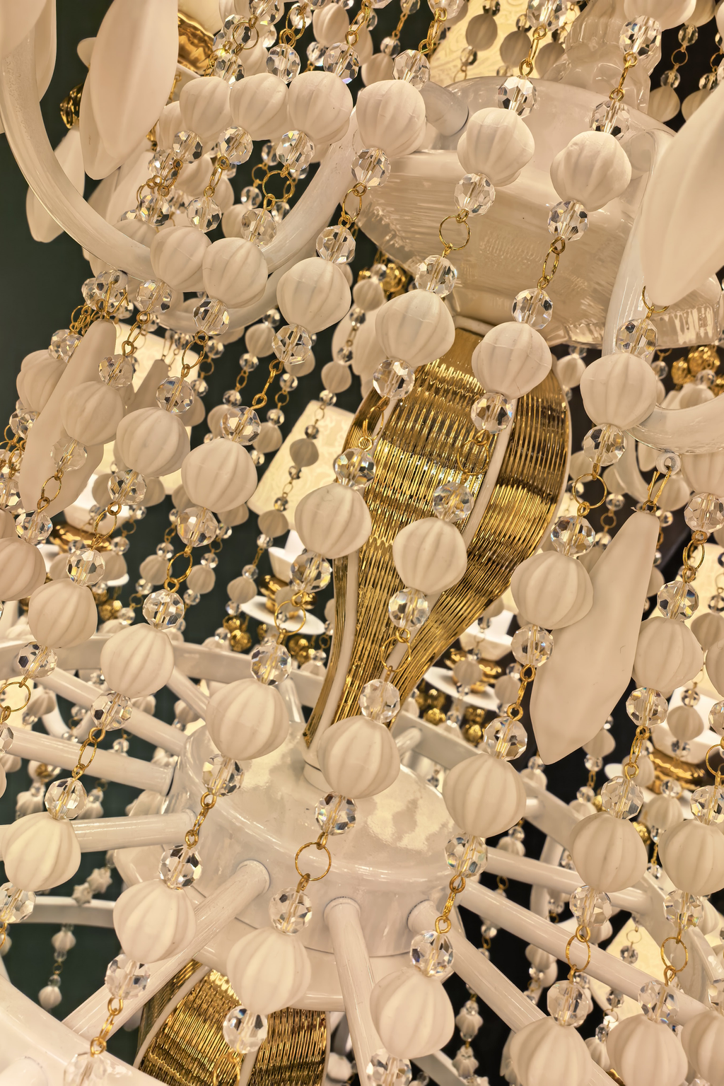 Ivorelle chandelier – ivory ceramic beadwork detail