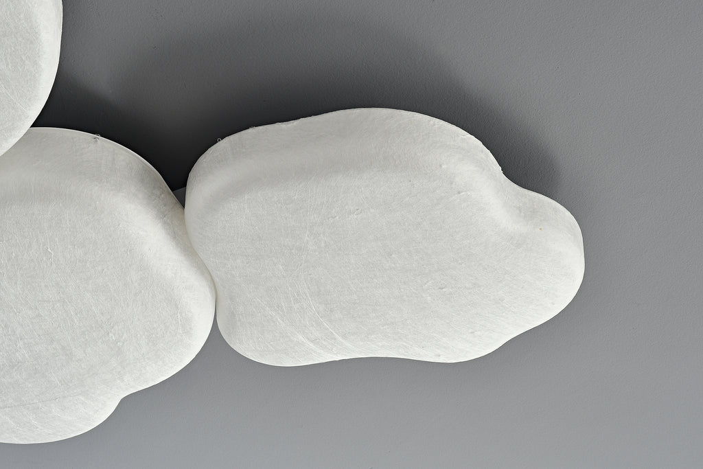 Modern Mulberry Silk Cloud Ceiling Light in White - 12 12-detail-edge-and-shade