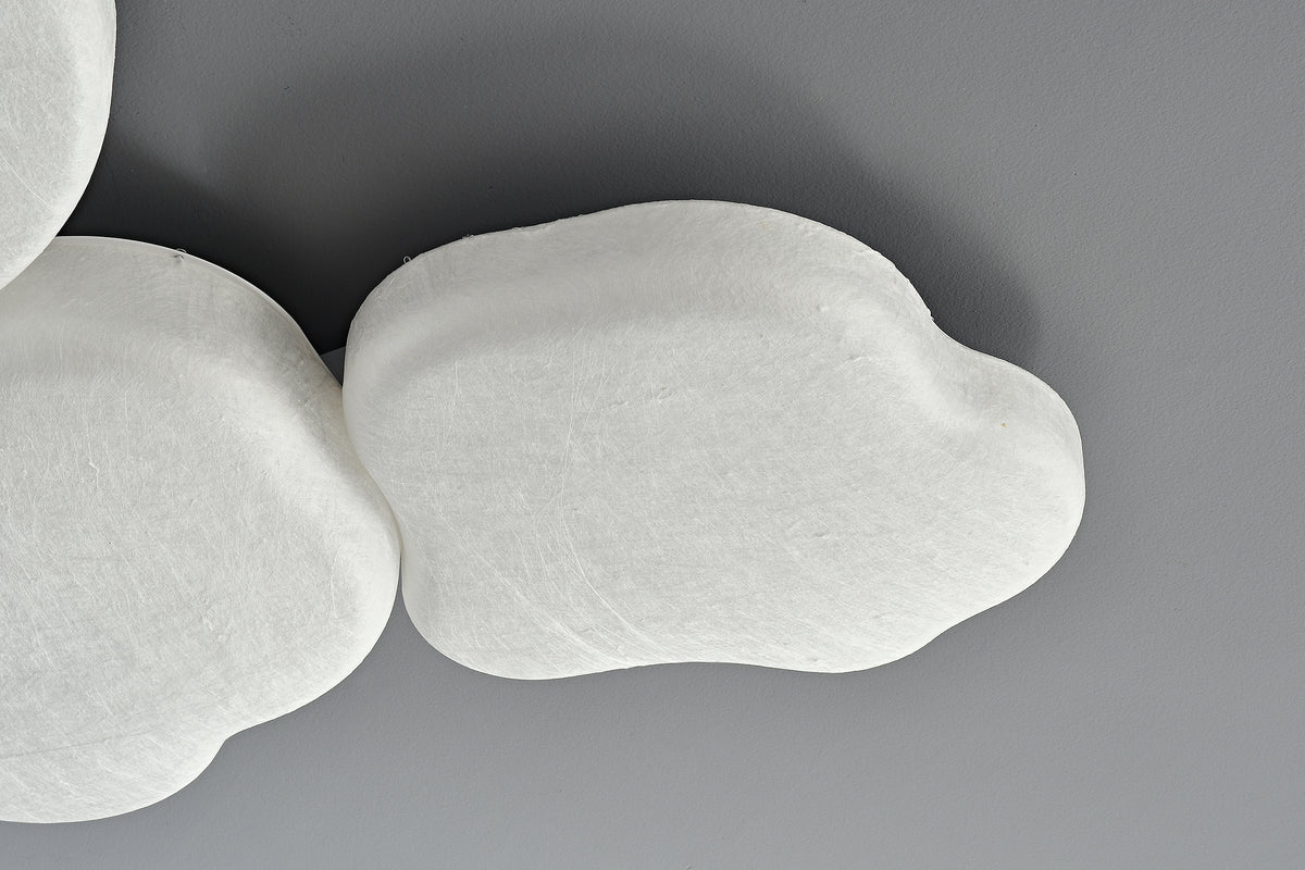 Modern Mulberry Silk Cloud Ceiling Light in White - 12 12-detail-edge-and-shade