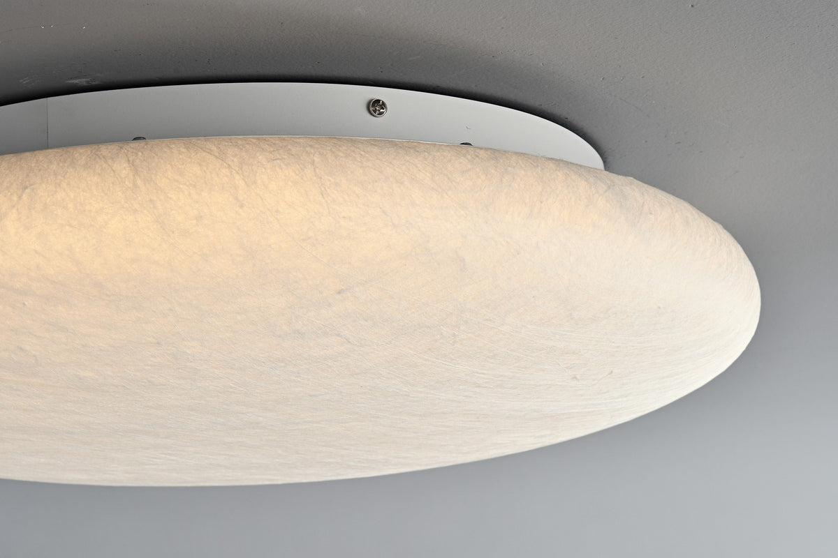 Modern Mulberry Silk Ceiling Light in White - 12 12-detail-profile