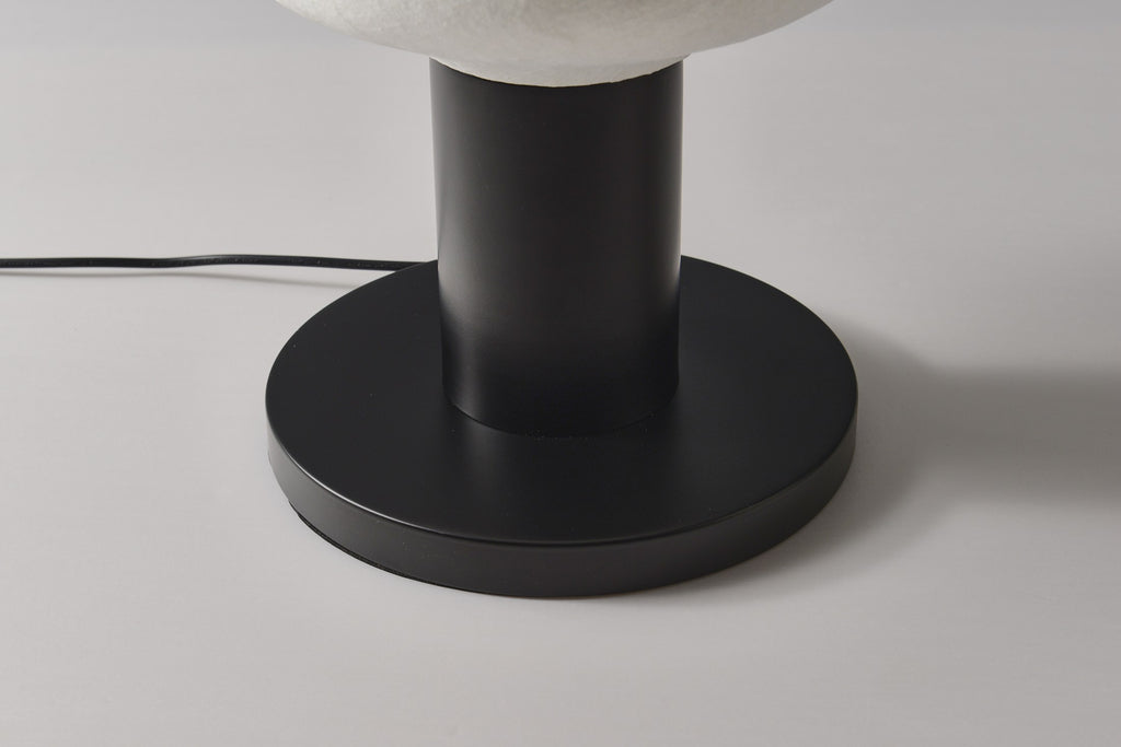 Modern Mulberry Silk Stacked Floor Lamp in Matte Black and White - 12 12-detail-silk-texture