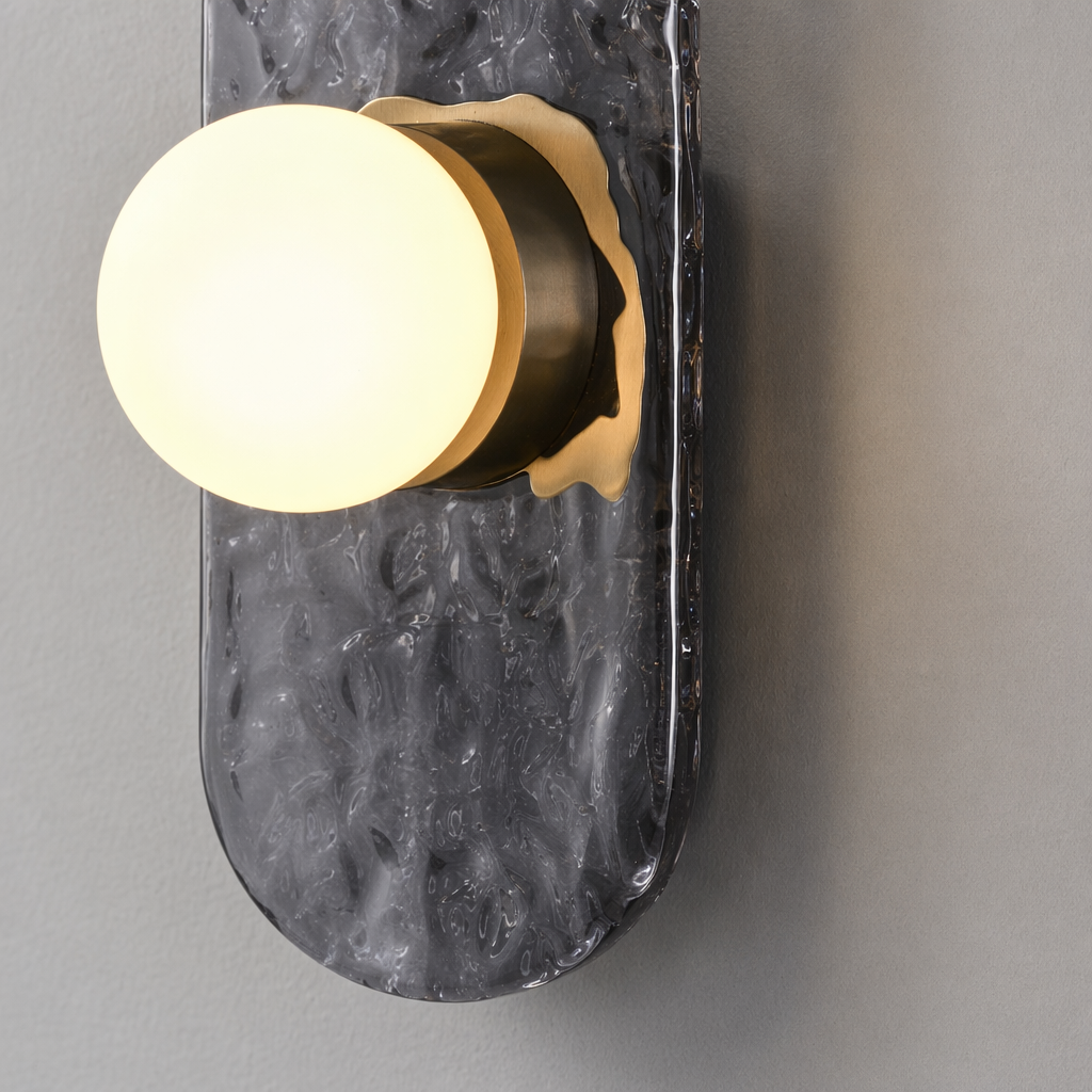 Modern Smoky Glass Linear Wall Sconce - generated main 12 12-material-close-up