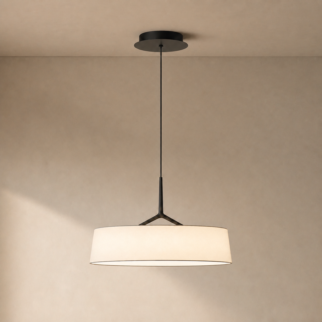Modern Fabric Drum LED Pendant Light - 01 01-hero-product