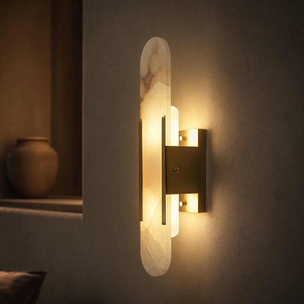 Modern Alabaster Capsule Wall Sconce - product image 03