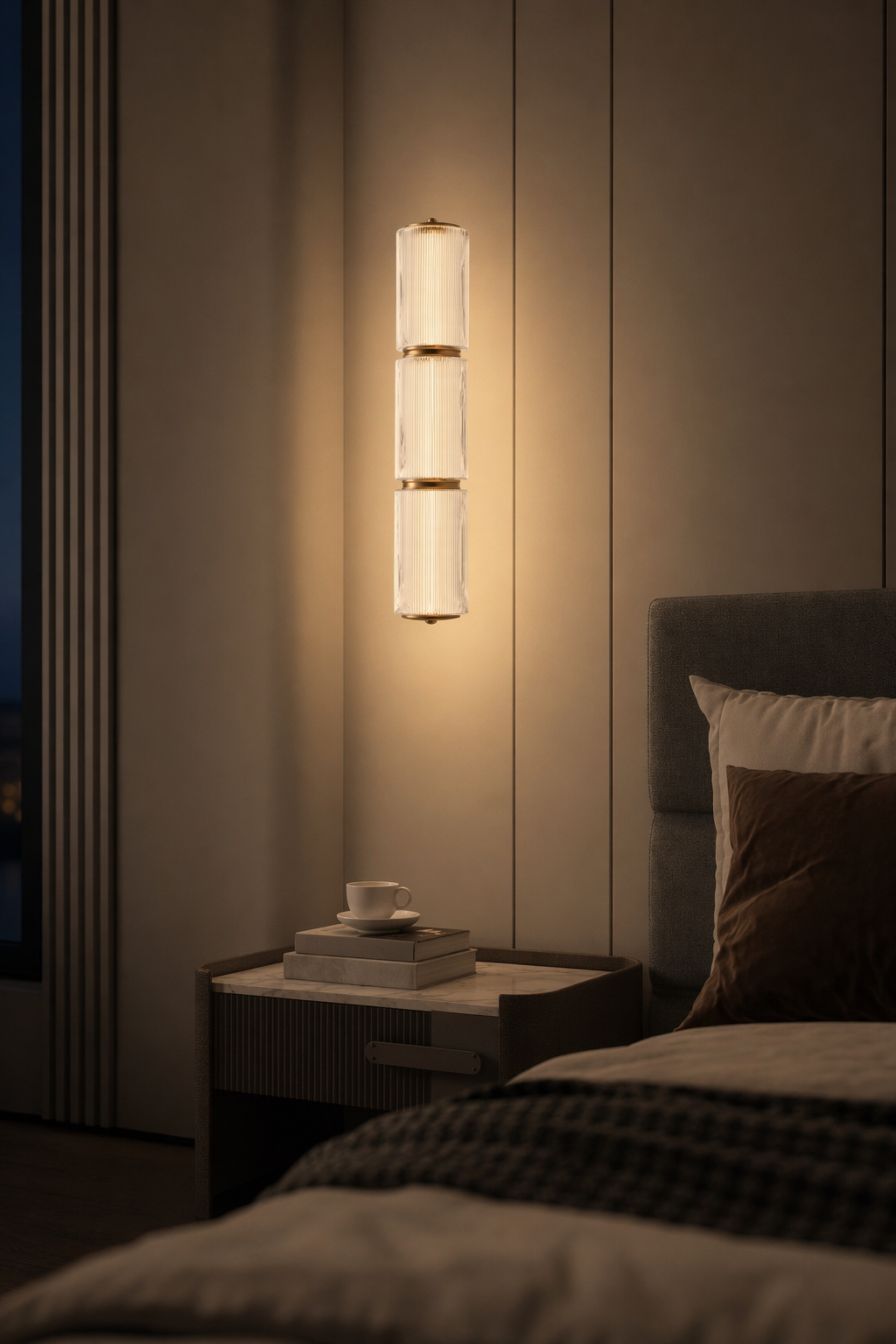 Modern Vertical Multi-Head Wall Sconce - generated workflow 12 12-night-mood