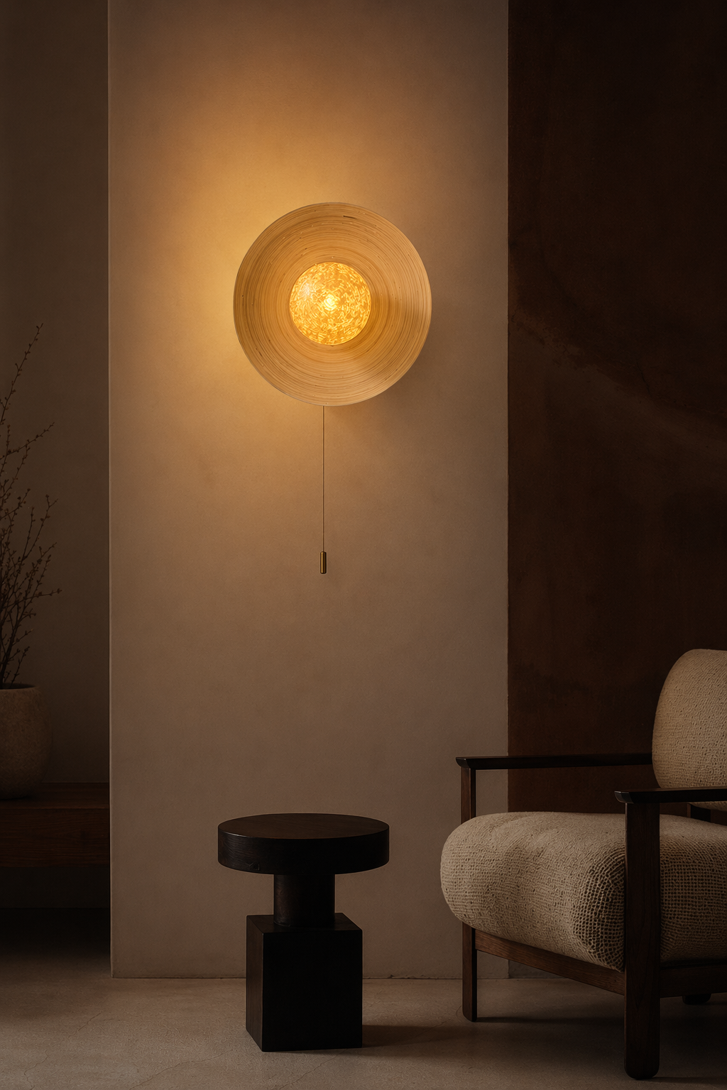 Modern Ice Texture Disc Wall Sconce - generated workflow 12 12-night-mood