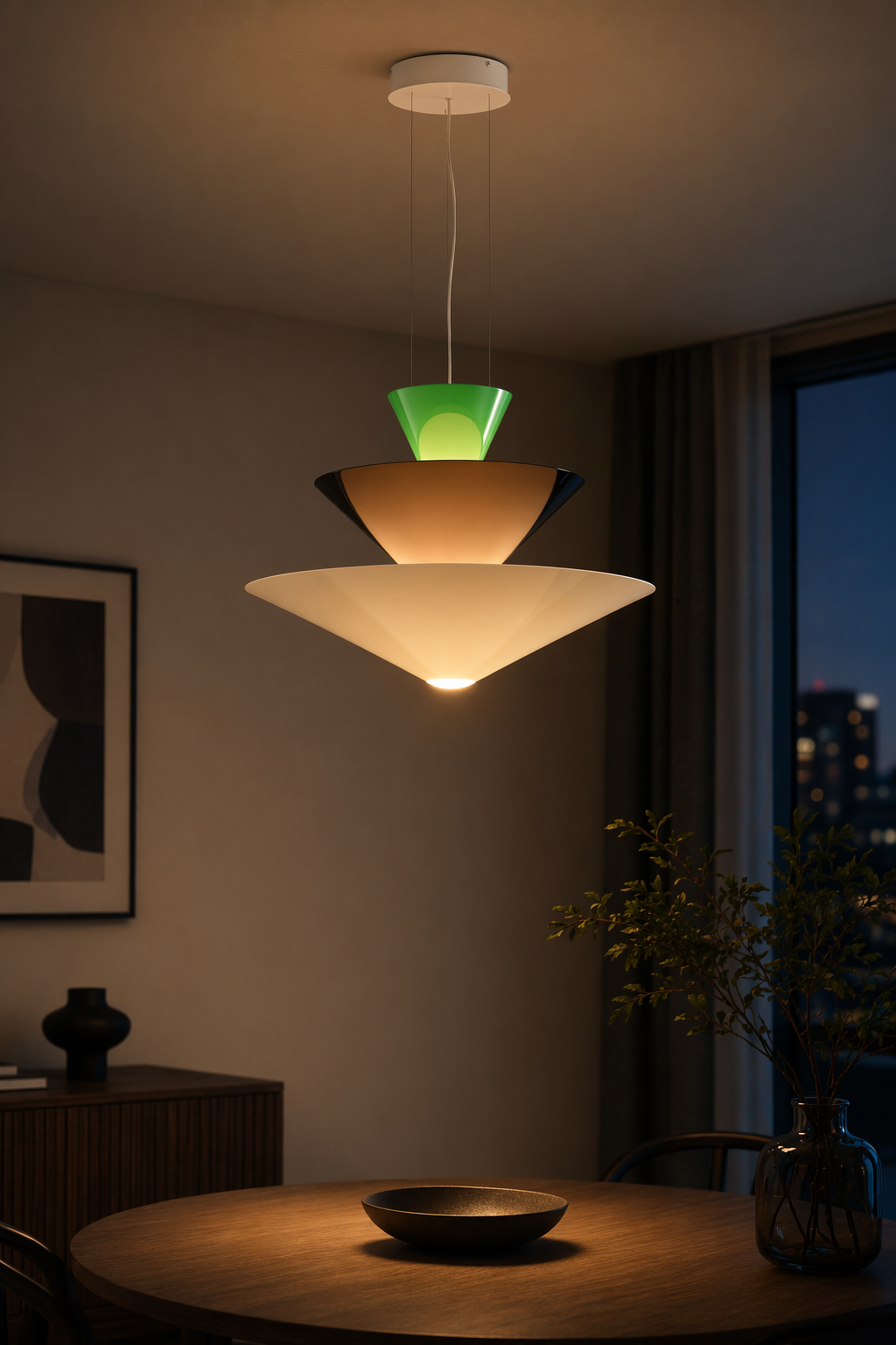 Modern Layered Cone Pendant Light - 12 12-night-mood
