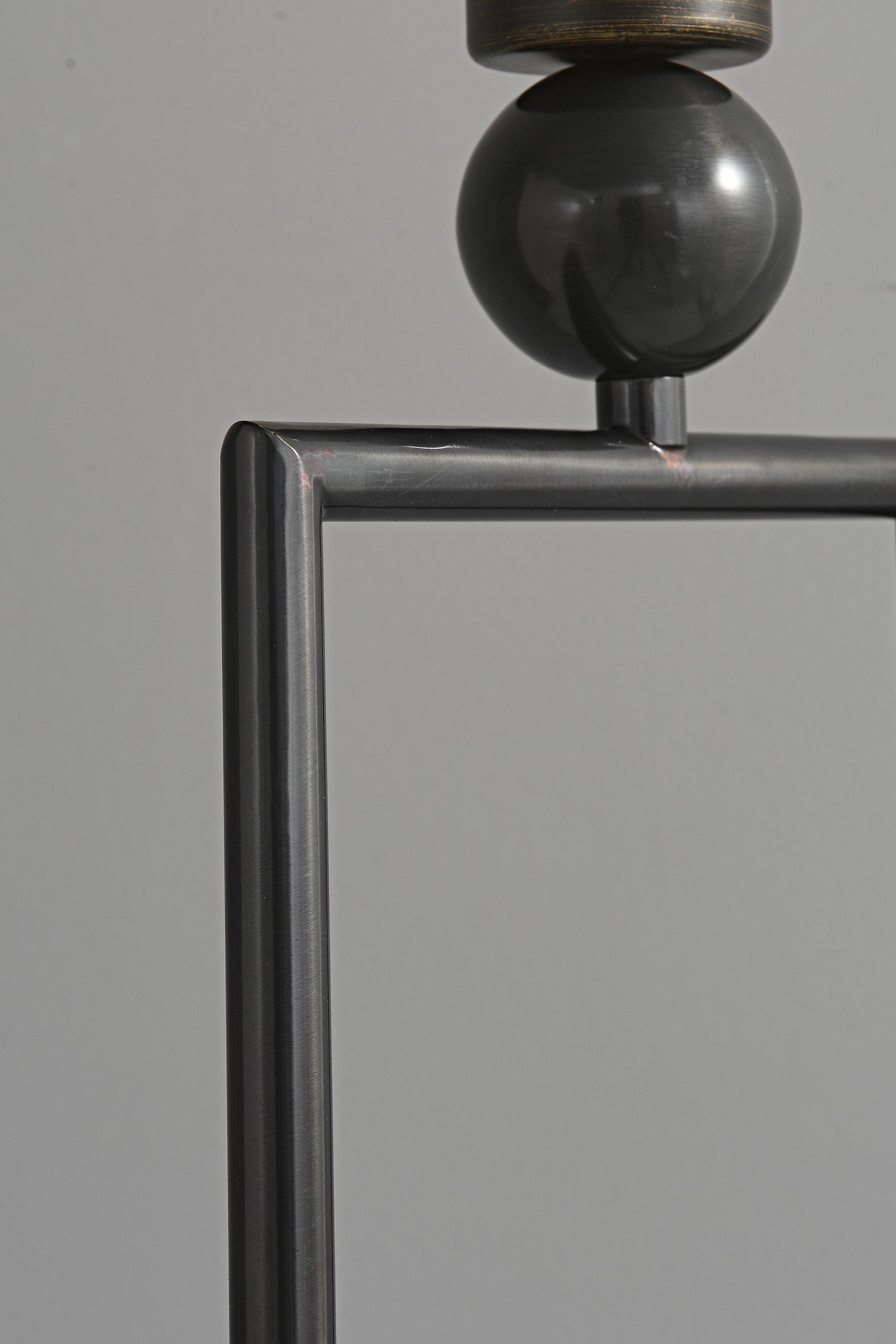 Modern Marble Base Copper Frame Floor Lamp - 23 12-real-black-frame-detail
