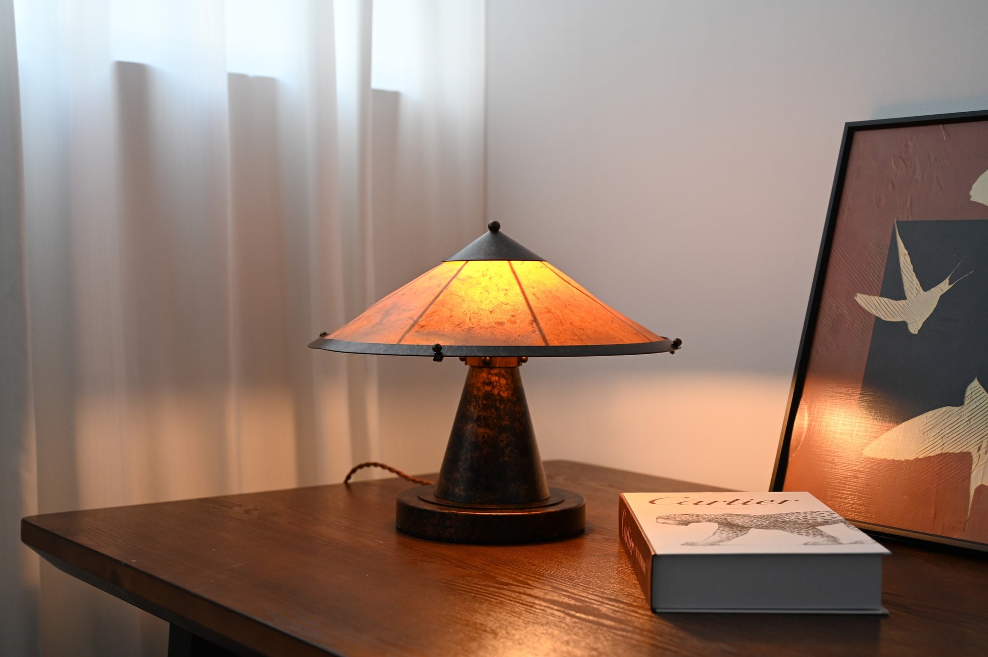 Handcrafted Silk Shade Table Lamp - 23 12-real-detail-9