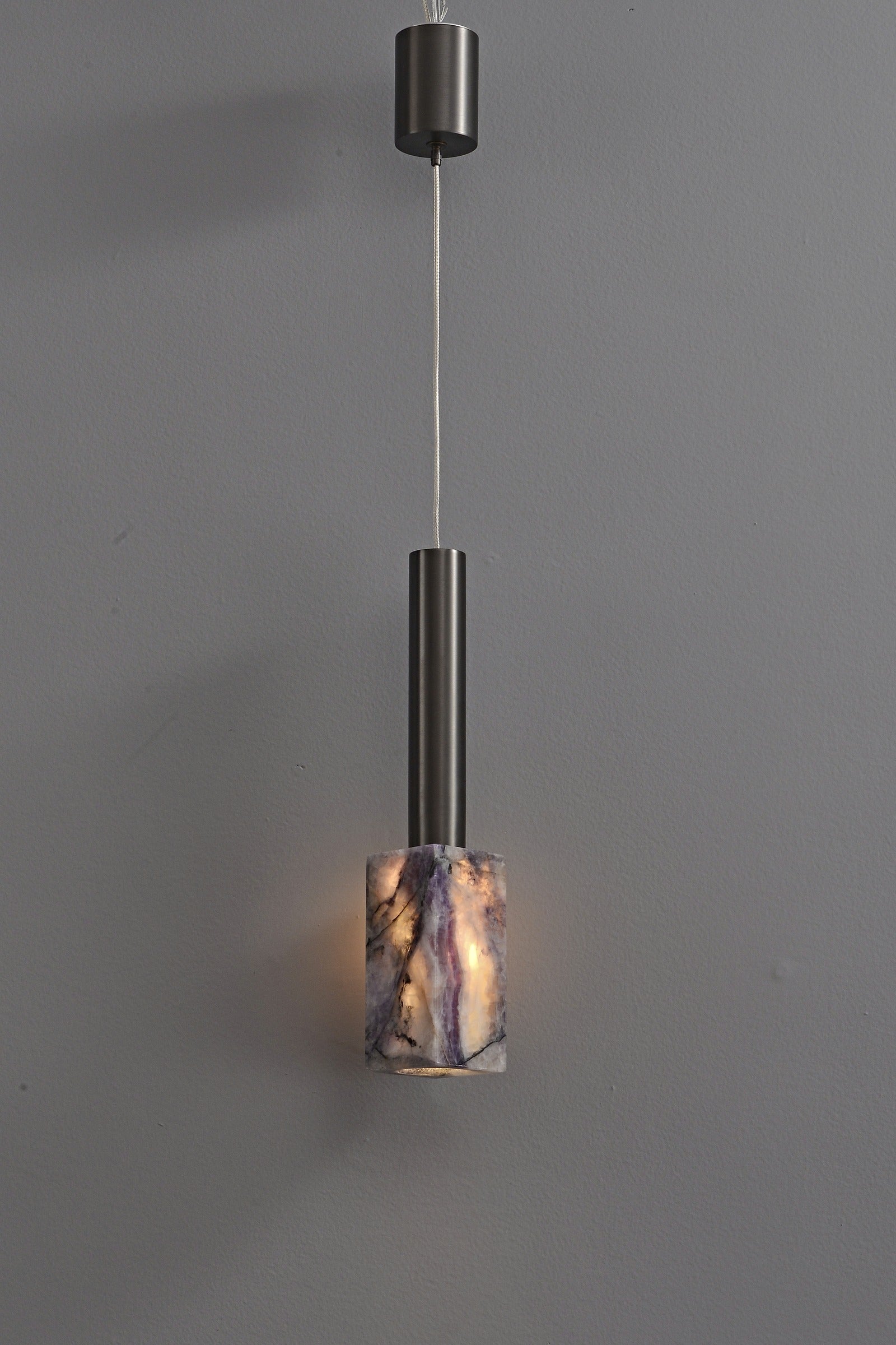Modern Purple Crystal Cylinder Pendant Light - 23 12-real-detail-9
