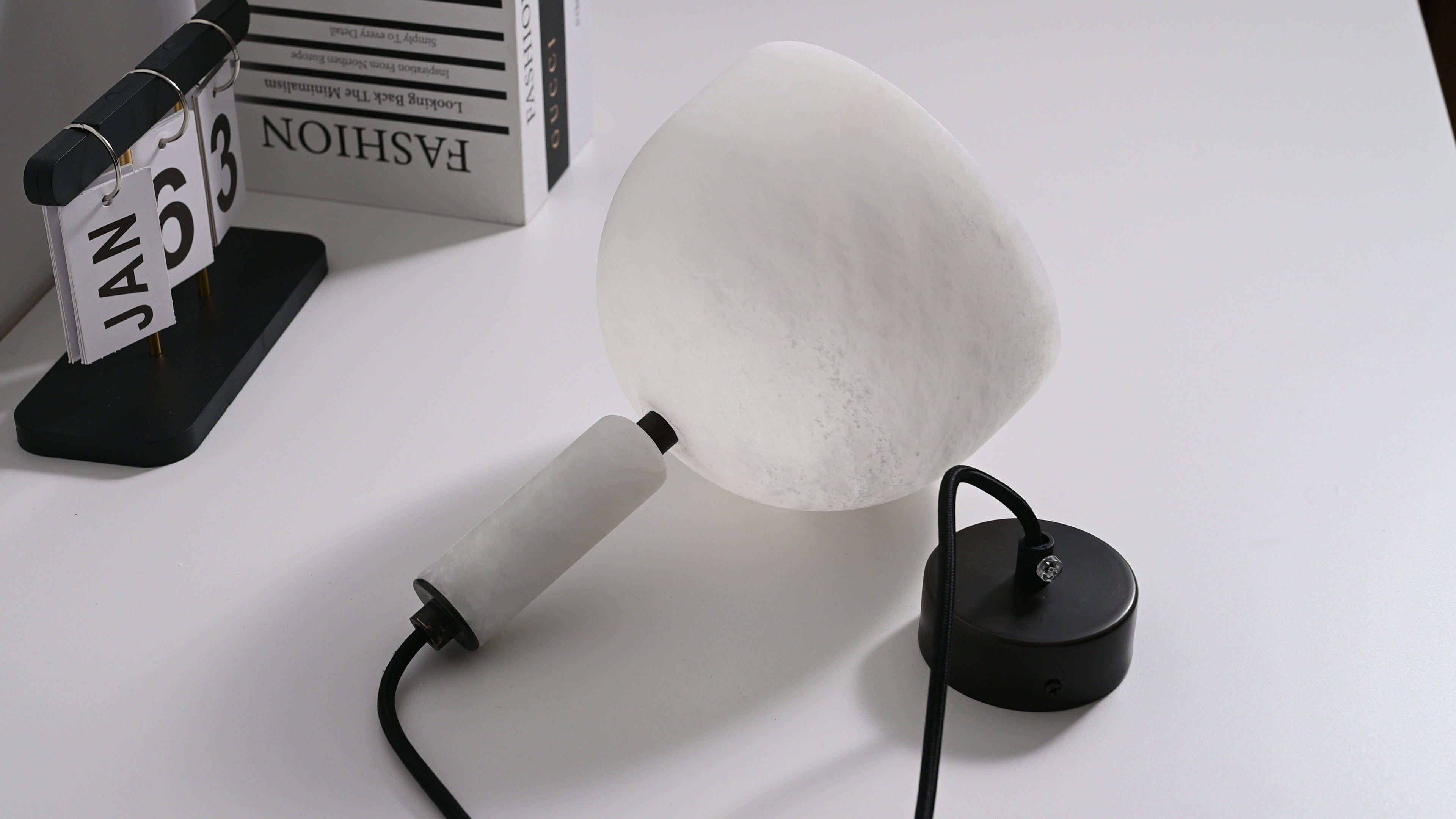Modern Spanish Alabaster Dome Pendant Light in White - 12 12-real-parts-side