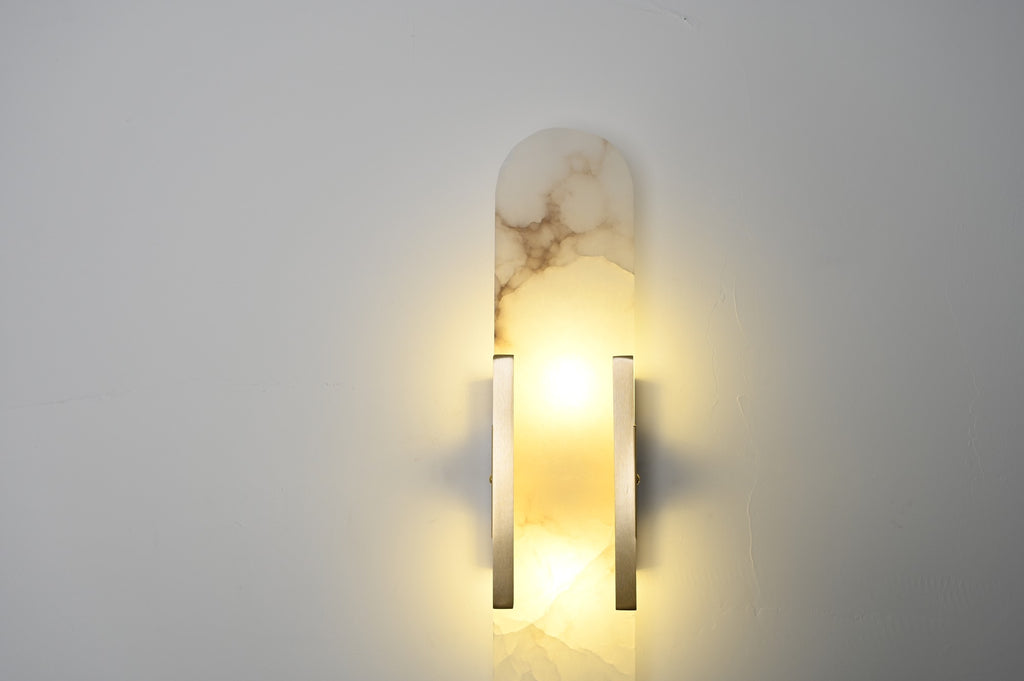 Modern Spanish Alabaster Capsule Wall Sconce - 12 real photo 7