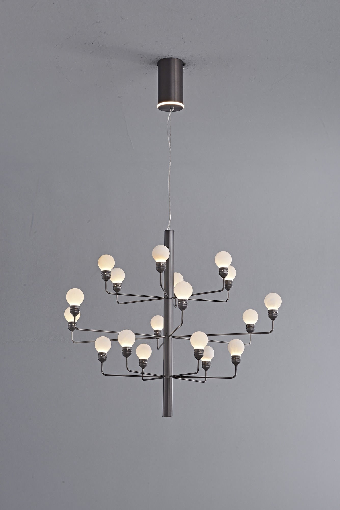 Modern Spanish Alabaster Branch Chandelier in Natural Brass - 12 real photo 8