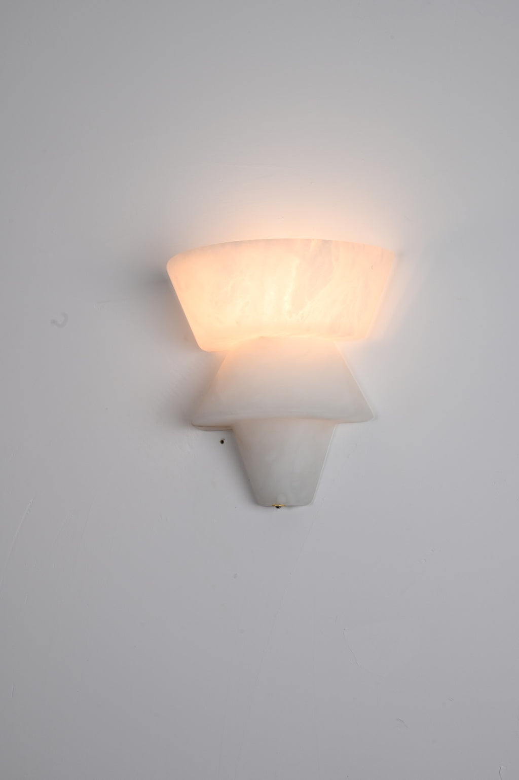 Modern Spanish Alabaster Tiered Wall Sconce - 12 12-real-profile-lit
