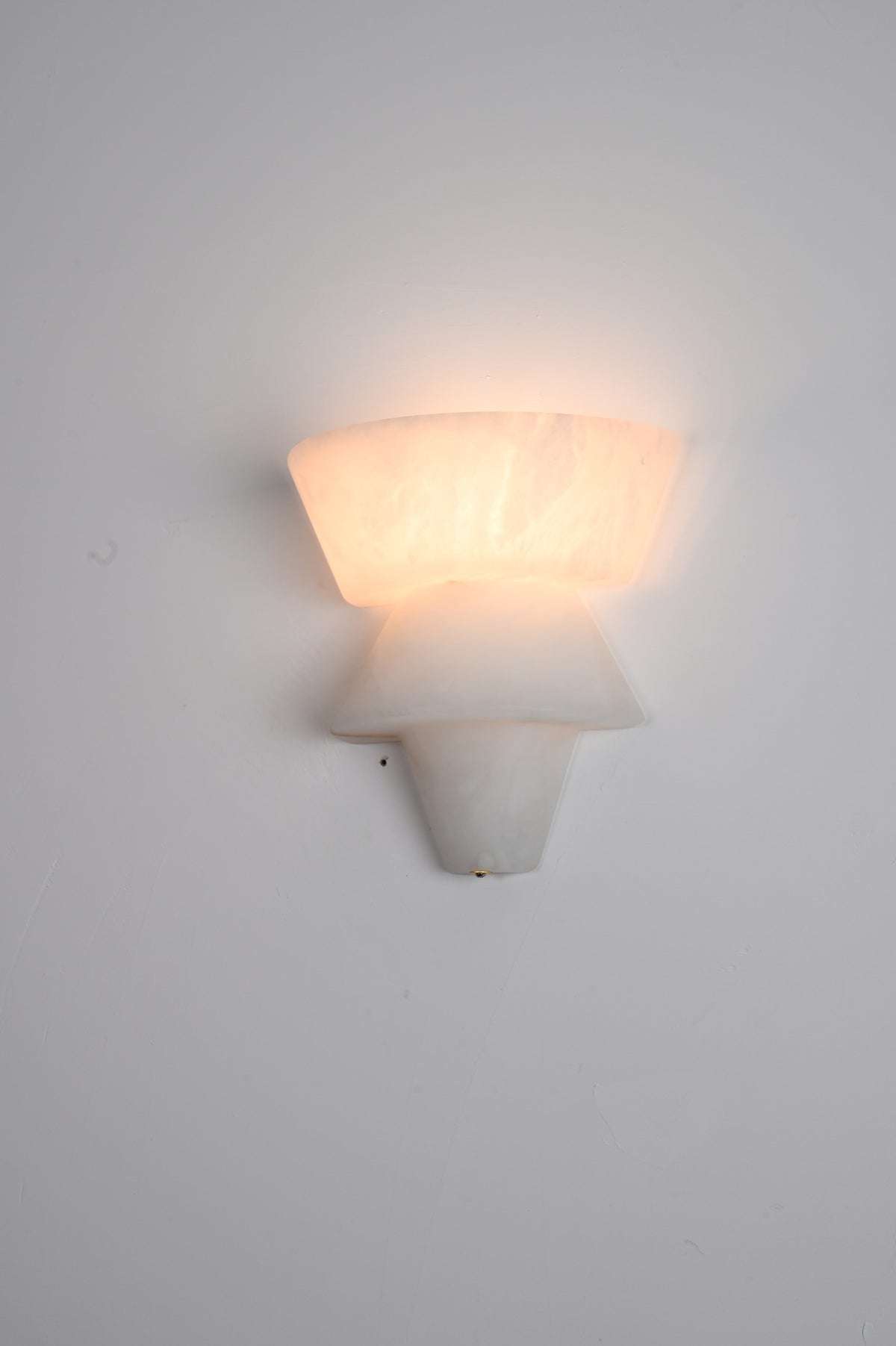 Modern Alabaster Tiered Wall Sconce - 12 12-real-profile-lit