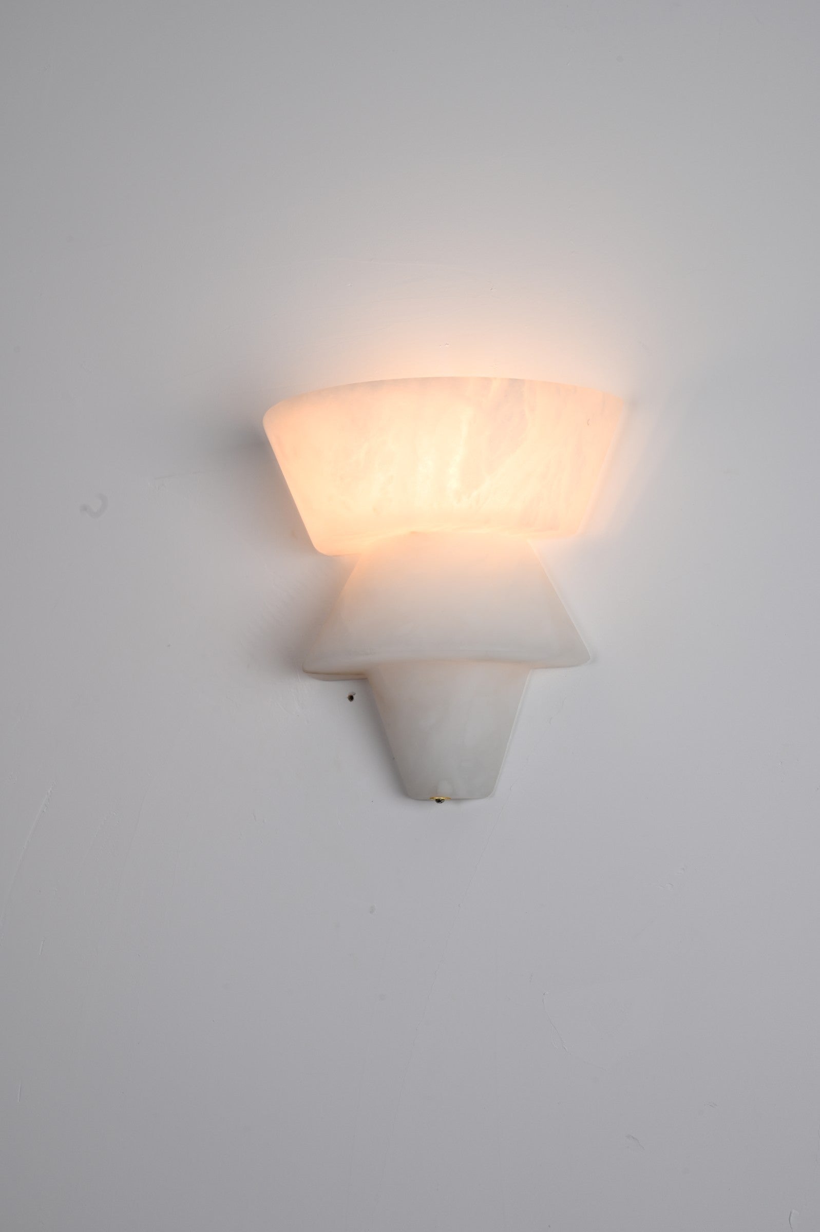 Modern Spanish Alabaster Tiered Wall Sconce - 12 12-real-profile-lit