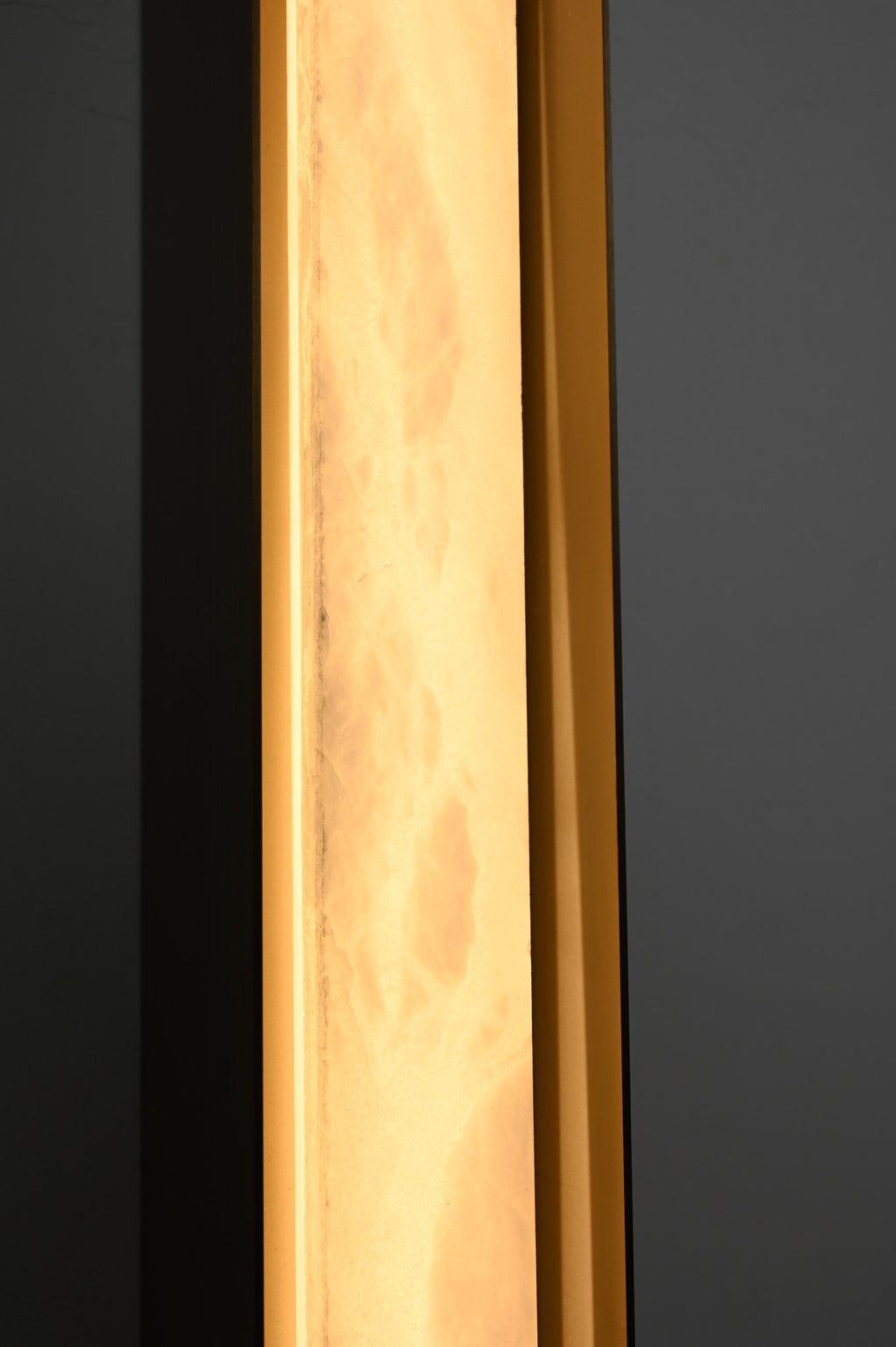 Modern Spanish Alabaster Linear Wall Sconce in Antique Brass - 12 12-real-shot-wall-sconce-finish-detail