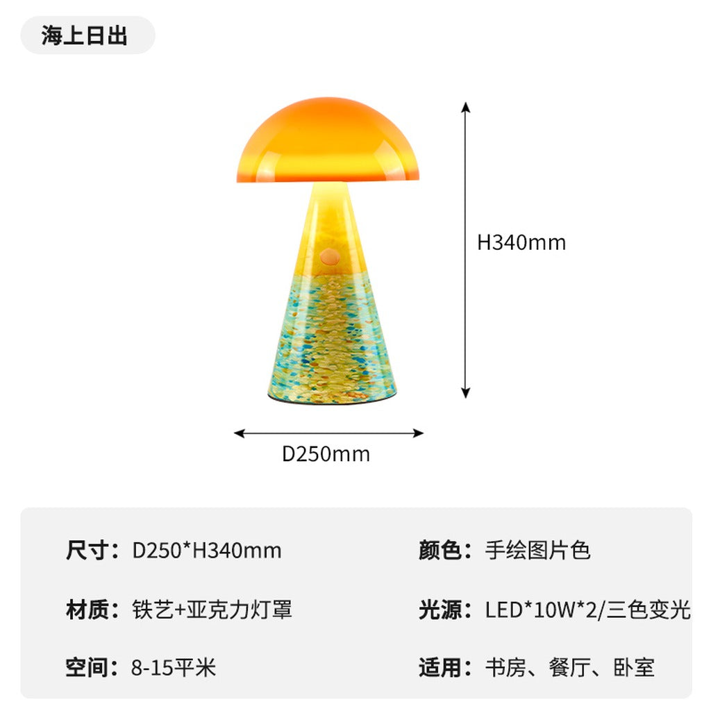 Modern Painted Mushroom Table Lamp - 16 12-real-square-image